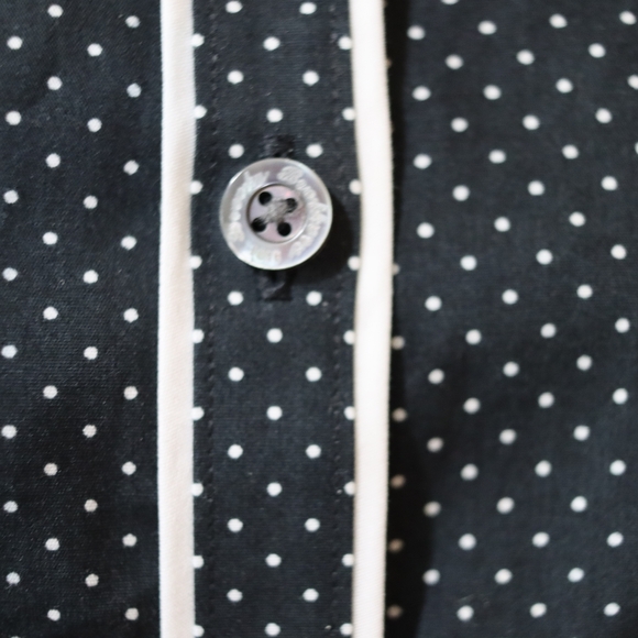 Brooks Brothers Black White Polka Dot Belted Long Sleeve Cotton Dress 10 - Picture 10 of 15